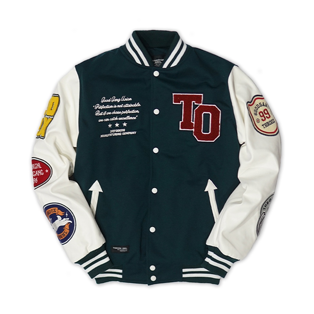 Throox Bomber Varsity Jacket Hijau || THRX Hannibal Green