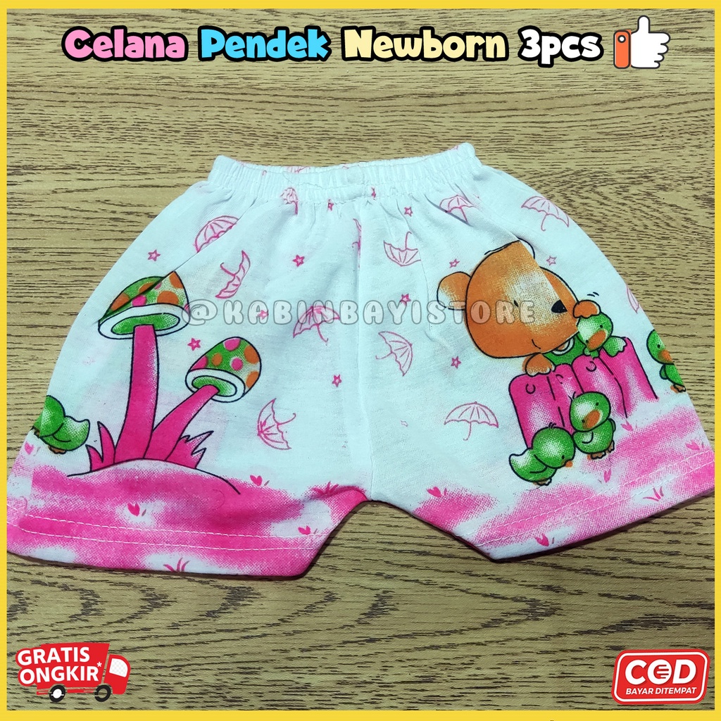 3 Pcs Celana Bayi, Celana Pendek Bayi Newborn Karakter