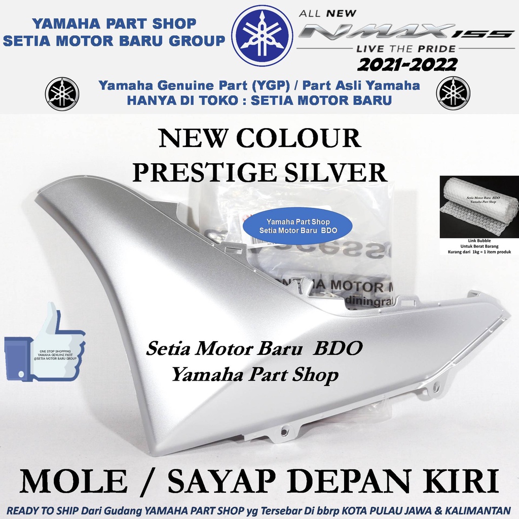 Cover Side Sayap Depan Lumpur Mole Prestige Silver Kiri All New Nmax N Max Connected 2021 Ori Yamaha