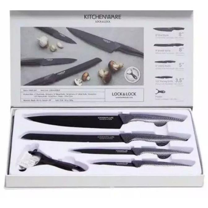 LOCK N LOCK KITCHEN KNIFE SET PISAU DAPUR LOCK&LOCK ORIGINAL ISI 5 PCS