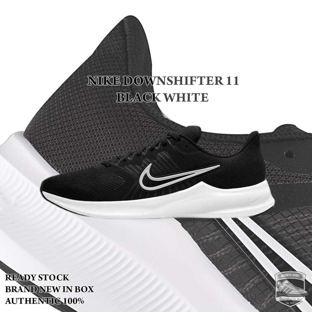 Sepatu Running Nike Downshifter 11 Black White 100% Original
