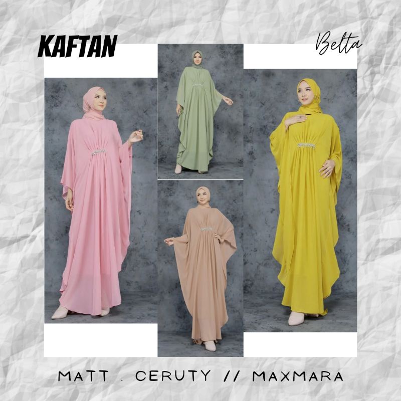 Kaftan Wanita Terbaru Maxmara dan Ceruty Premium fit Standar Sampai Jumbo Gaun Pesta Mewah Banyak Motif