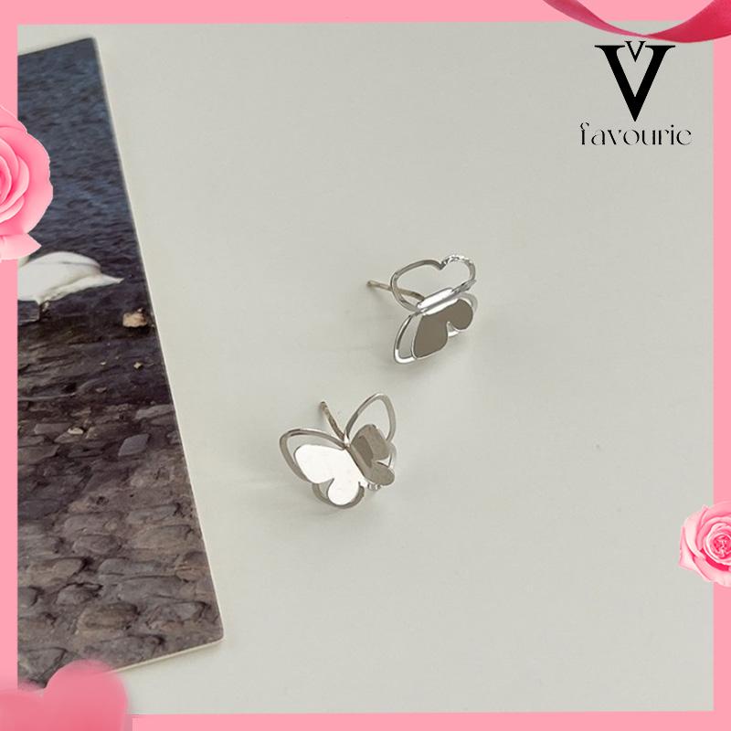 CODAnting Kupu Korea Untuk Wanita kecil berongga Butterfly Earrings Stud Tusuk Kupu-FA