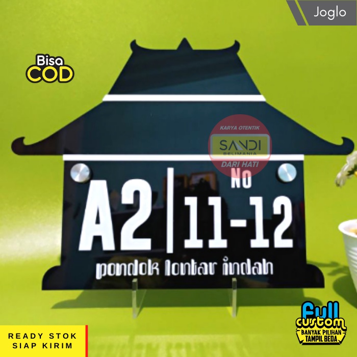 NOMOR RUMAH AKRILIK ADAT | NOMER RUMAH ACRYLIC ADAT ETNIS TRADISIONAL SPESIAL TEMA JOGLO