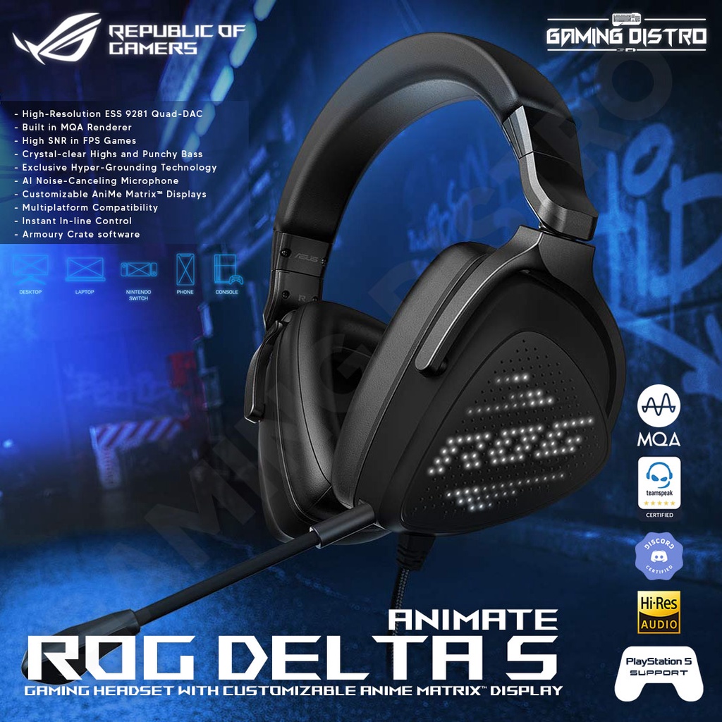 Headset Gaming ASUS ROG Delta S Animate Hi-Fi Quad DAC & AI Microphone