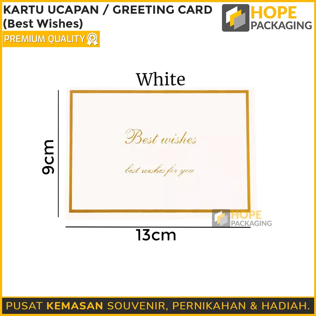 [ 5 pcs ] Kartu Ucapan  Best Wishes Size : 9 x 13 cm / Greeting Card / Kartu Souvenir Pernikahan - Thankyou card - Kartu Ucapan - Kartu hampers