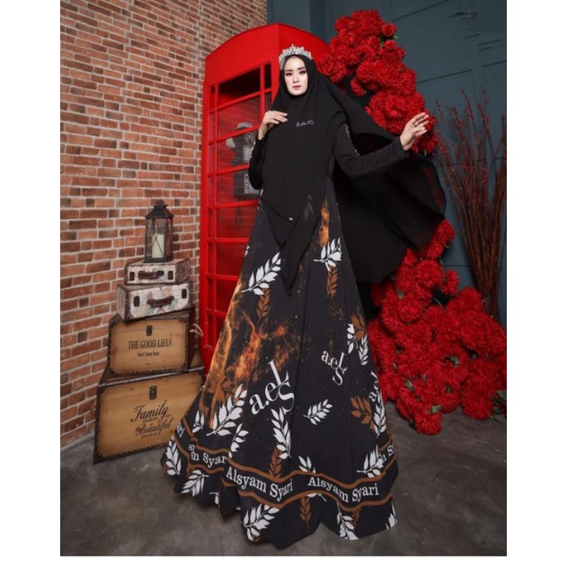 ALSYAM SYARI BY ALKIBLAT BRANDED PREMIUM/SYARI MEWAH/SYARI PRINTING 100%ORI/BAJU LEBARAN/GAMIS KONDA