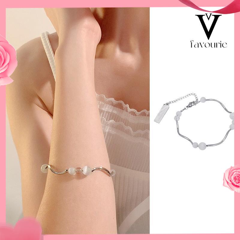 CODGelang Tangan Manik-Manik Opal Aksen Rumbai Panjang Untuk Wanita Fashion Korea-FA