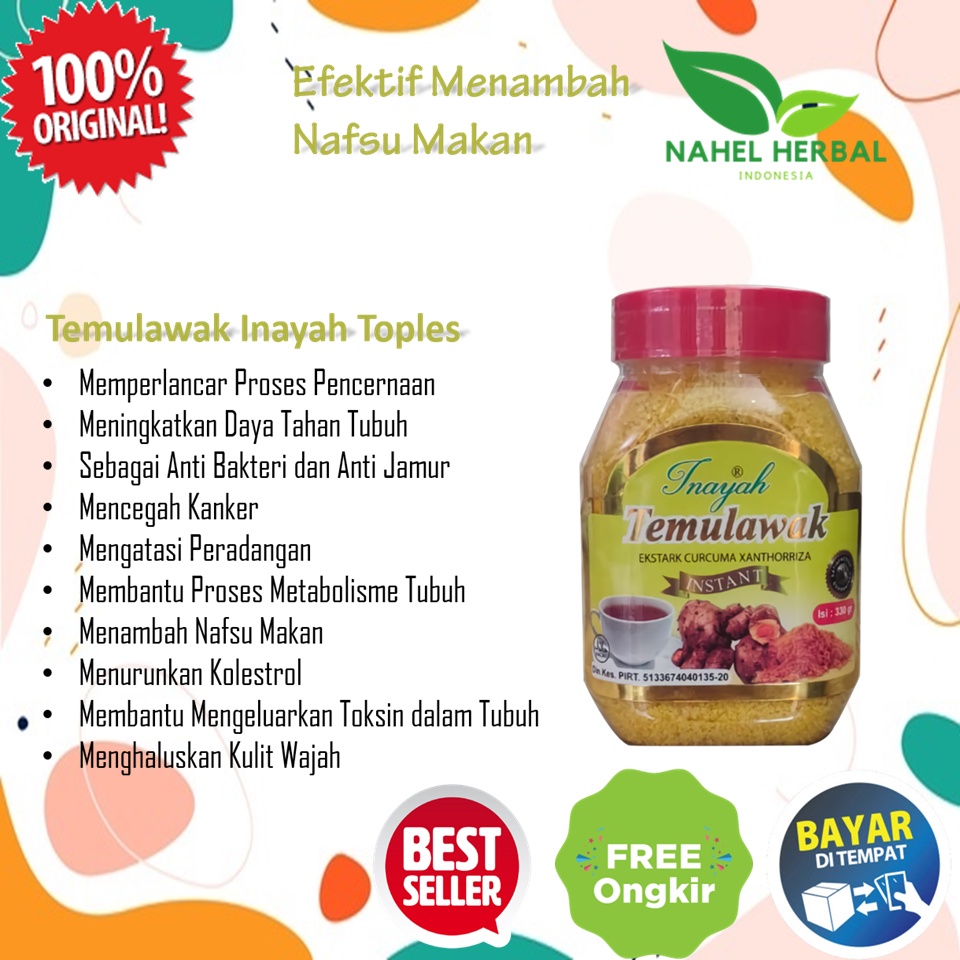 Obat Gemuk Pria Racikan Farmasi Bpom - Temulawak Terbuat Dari 100% Temulawak Asli Organik - Vitamin 