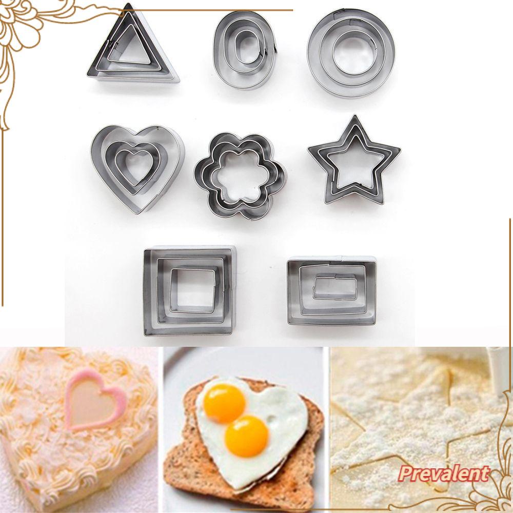 Preva 24 Pcs Cookies Cutter Dekorasi Rumah &amp; Dapur Cetakan Kue Cetakan Fondant Stainless Steel Cetakan Biskuit Slicer