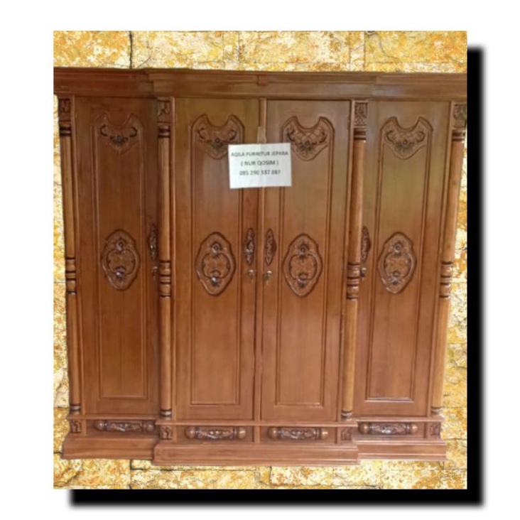Lemari pakaian jati 4 pintu lemari peluru