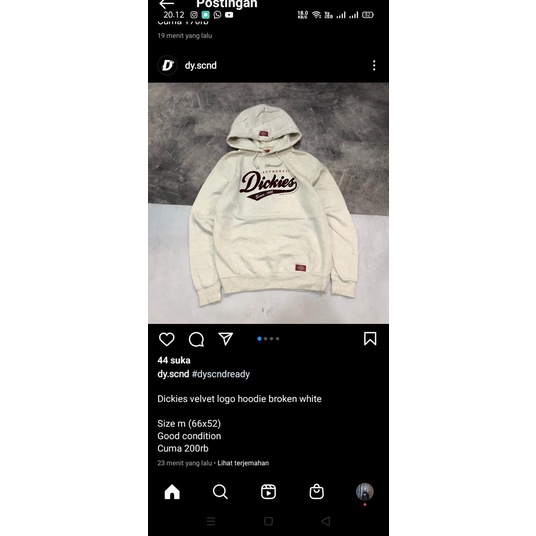 HOODIE DICKIES VELVET