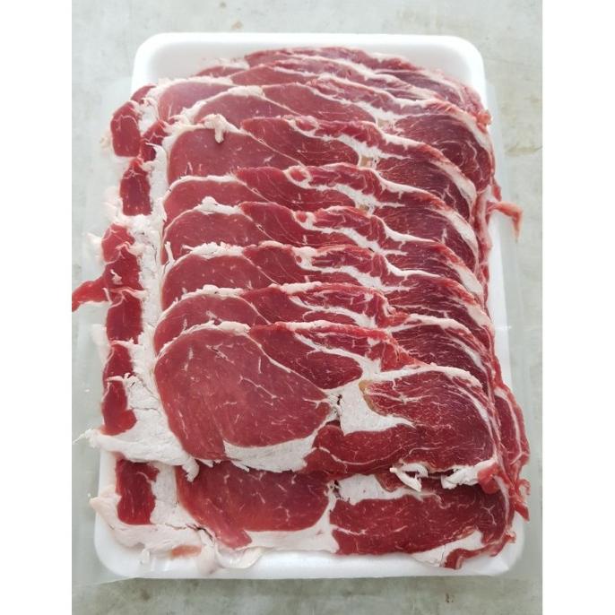 

Loy011- Sukiyaki Fat - Yakiniku Shabu Daging Sapi Slice Tipis 1Kg Lapakaminahh