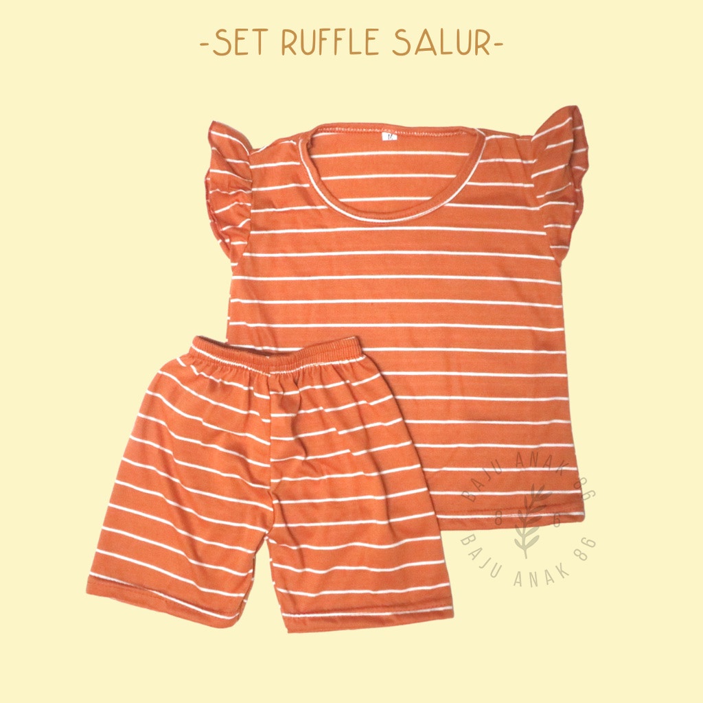 Baju Setelan Anak Ruffle Salur - 022.4770