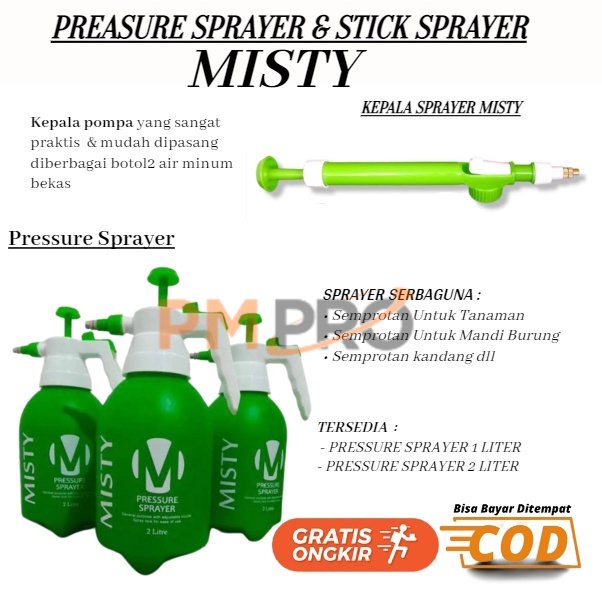 Kepala Semprotan & Sprayer Misty Kyokan Violet 1 1,5 dan 2 liter / Alat Semprot Popa Air Botol Manua