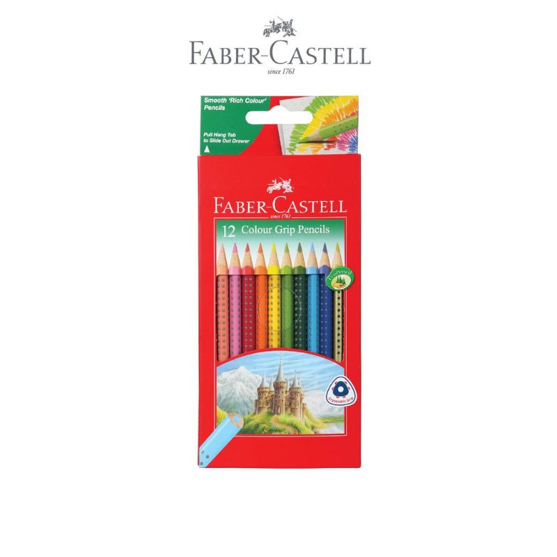 

Classic Colour grip pencils 12 warna Faber Castell / pensil warna 12 classic grip