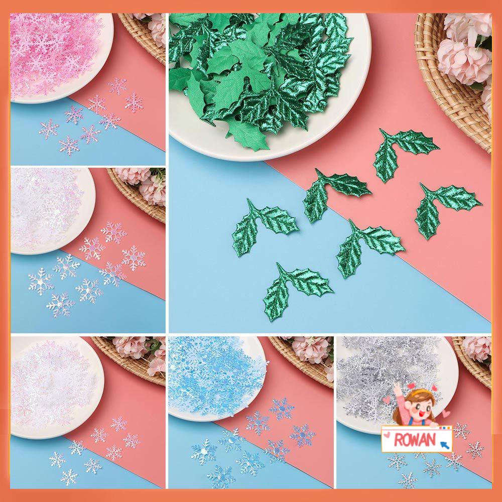 R-bunga100/200/300pcs Natal Confetti Glitter Aksesori Dekorasi Rumah Perlengkapan Pesta Ulang Tahun Xmas Snowflake