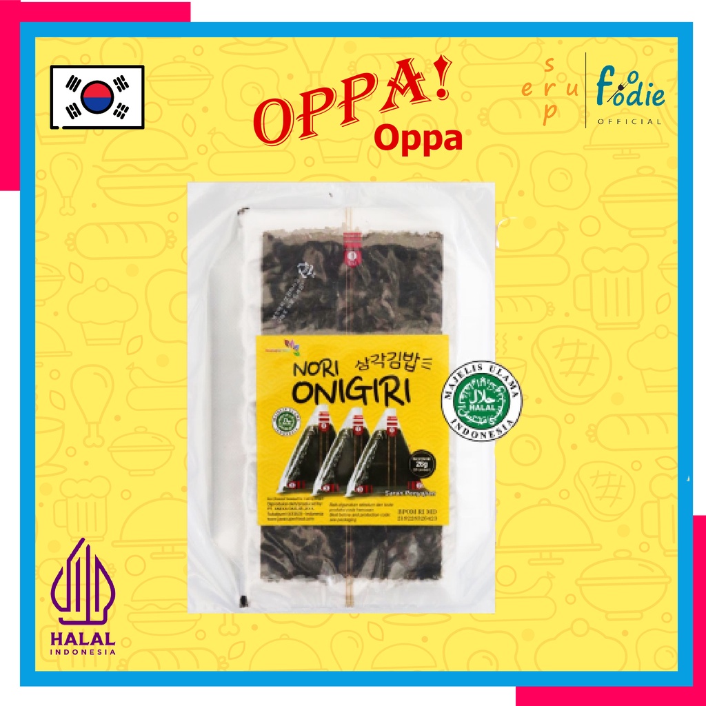 

SUPERFOODIE Onigiri Nori / Nori Wrapper / Triangel Wrapper Onigiri / Sushi Segitiga / Bungkus Sushi Triangel Nori Wrapper Kimbab Korea Halal 5 Sheet Lembar