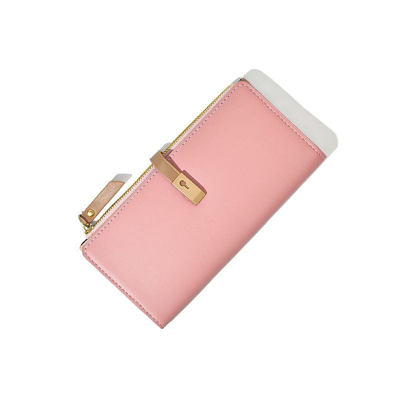 DOMPET PANJANG WANITA LIPAT IMPORT LUCU SIMPLE BRANDED BATAM KULIT PINK DURUMA WA629P3 KOREA PREMIUM SLOT KARTU RESLETING UANG KOIN REMAJA KEKINIAN FASHION CEWEK MURAH