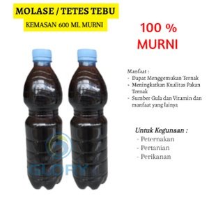 Molase Tetes Tebu Murni 100% 600 Ml Molasse ( Molases ) Asli Tanpa Campuran Untuk Tanaman Pertanian 