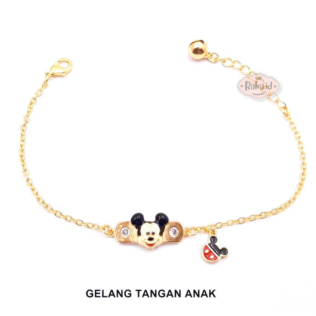 Gelang Tangan Rantai Anak Motif Plat Mickey Perhiasan Anak 848