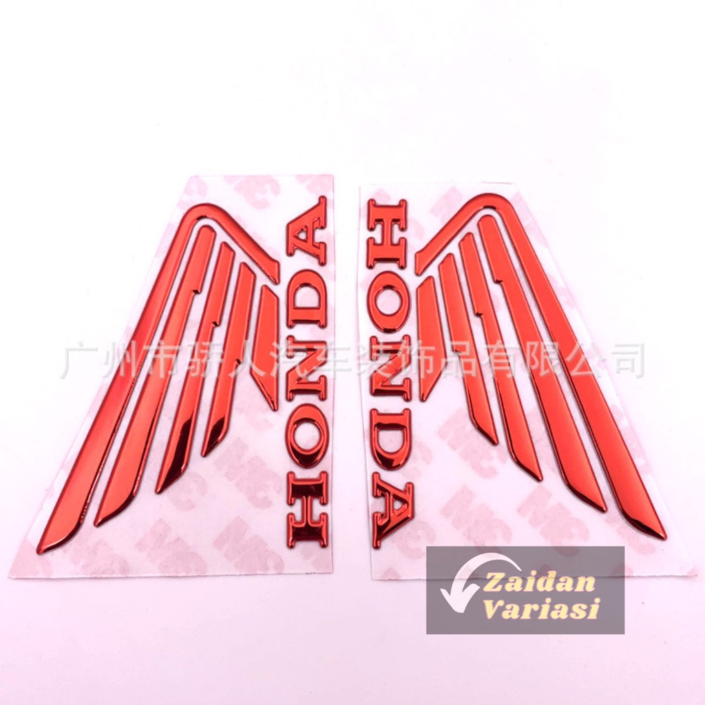 Emblem Sayap Vario 150 Honda Timbul Logo Wing Wings Sticker 2 Pcs Sepasang Kiri dan Kanan Krom Chrome Gold Red Black Silver Hitam Merah Emas Vario 150 Pcx Rc100 Astrea Star Prima C70 Original Ori