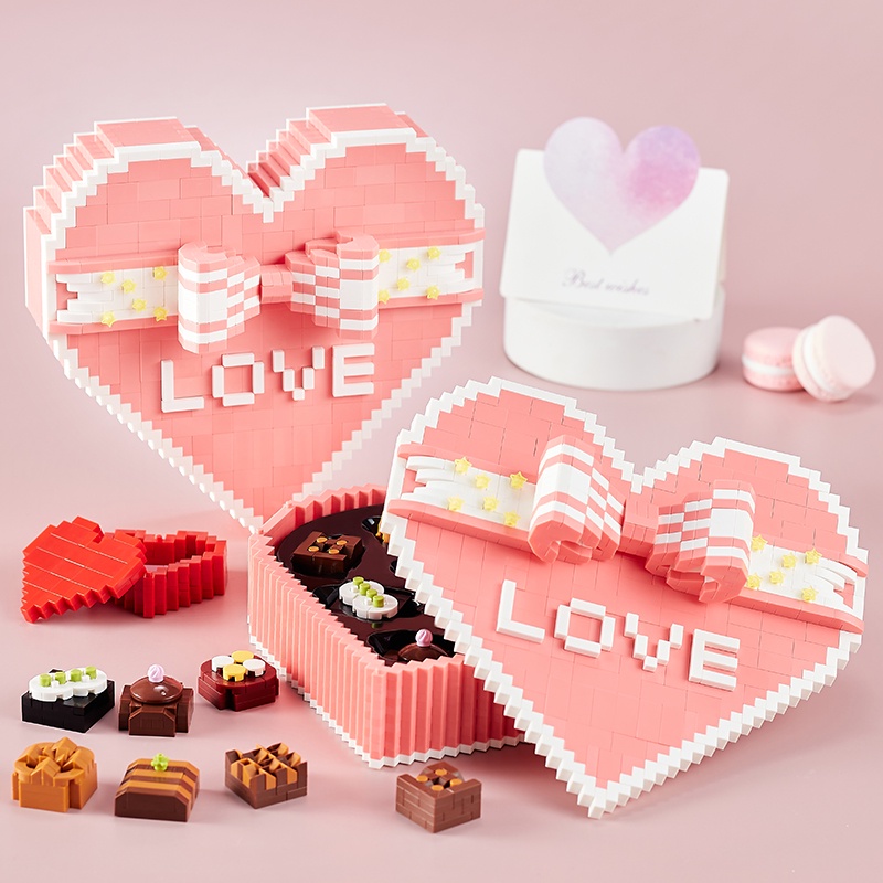 1999pcs Hadiah Blok Bangunan Cinta Hari Valentine