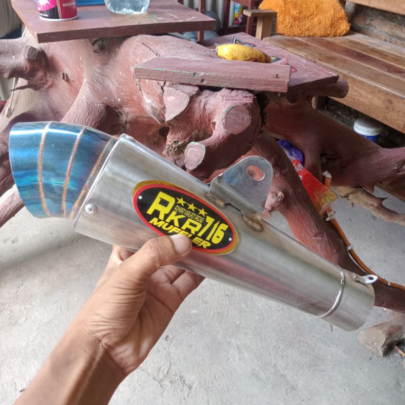 silincer Knalpot RKR Muffler JikSow ujung blue