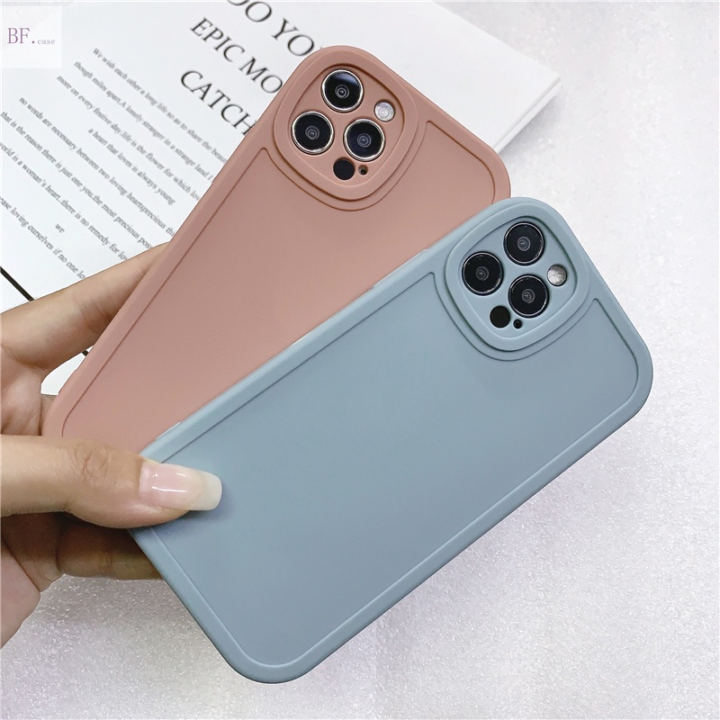 IPHONE Casing Silikon Lembut Garis Solid Dari Gadis Gemuk Kecil Untuk Iphone11 12 Pro Max X XR XSMAX.7 8plus