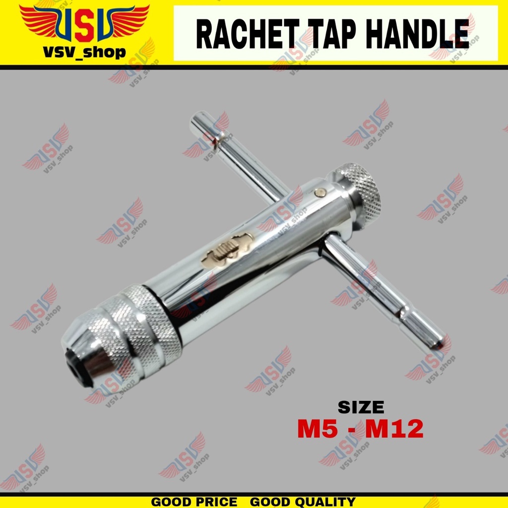 Gagang Hand Tap Rachet 5mm-12mm Stang Tap Handle Tap Rachet M5-M12