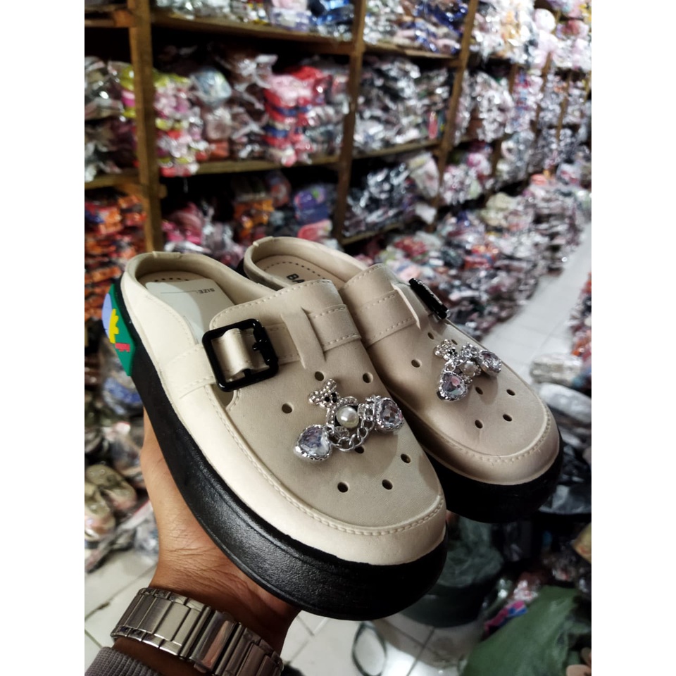 Sandal wanita karet jelly slip-on korean style terbaru Balance 039-3L (30-41) Sandal wanita import murah
