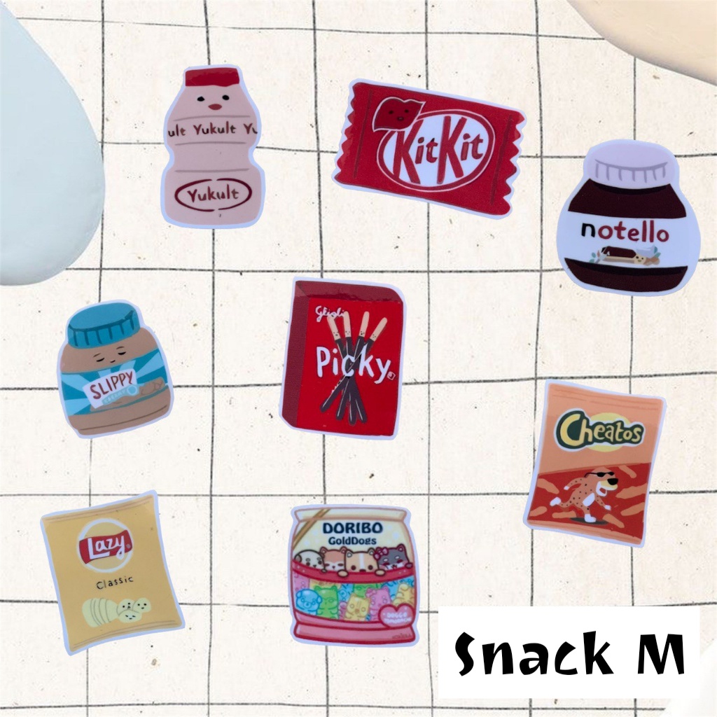 Sticker Pack Tumblr Aesthetic  Snack Waterproof Hiasan Stiker Laptop Notebook Botol Tumbler Case Hp DIY Stiker Lucu