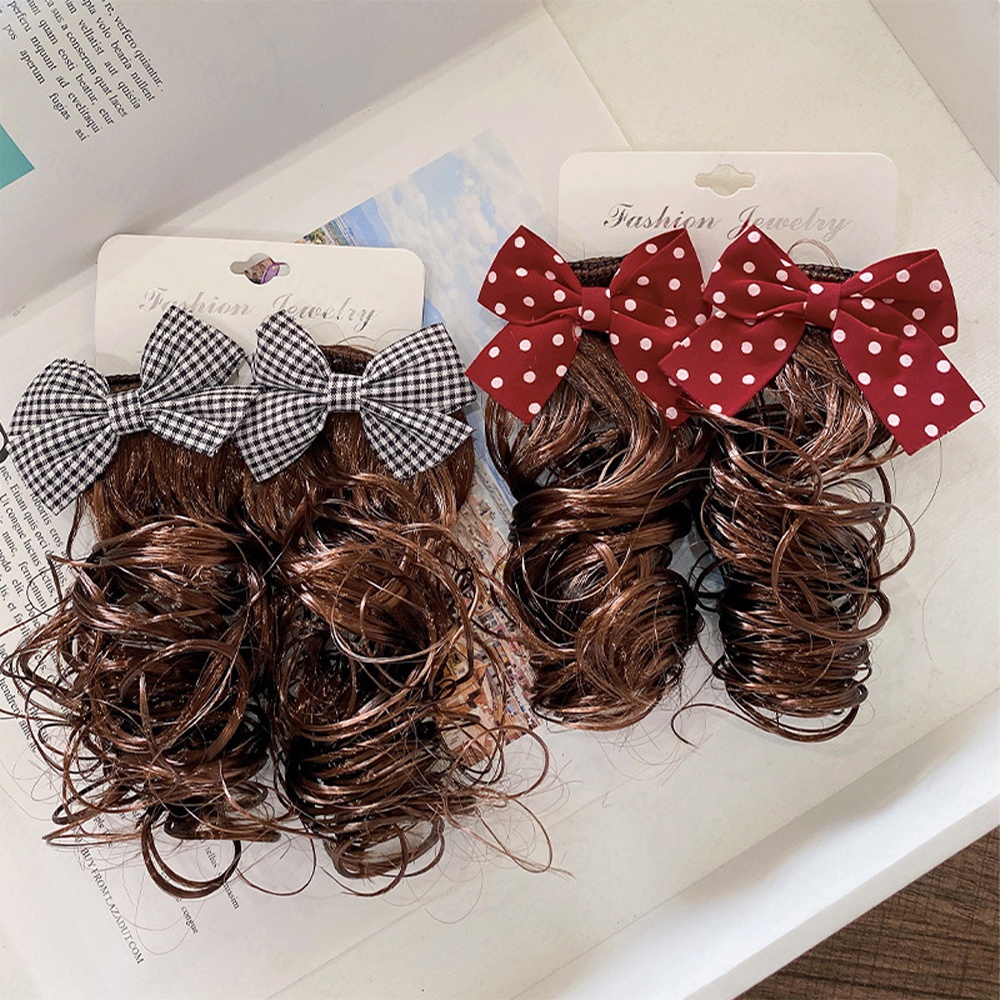 Lakhu 2pcs jepitan rambut wig anak korea import/jepit rambut pita anak korea