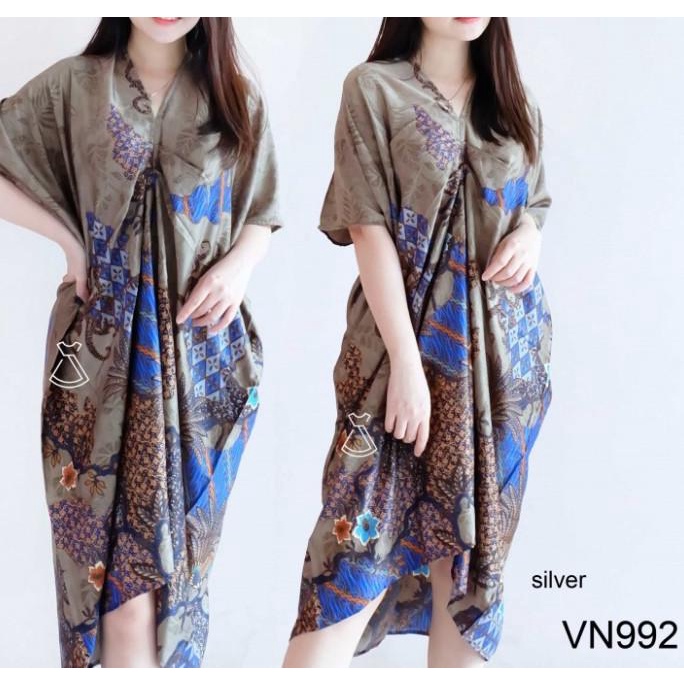 SEVN992 - DRESS KAFTAN BATIK PRADA BATIK KANTOR WANITA KAFTAN MURAH