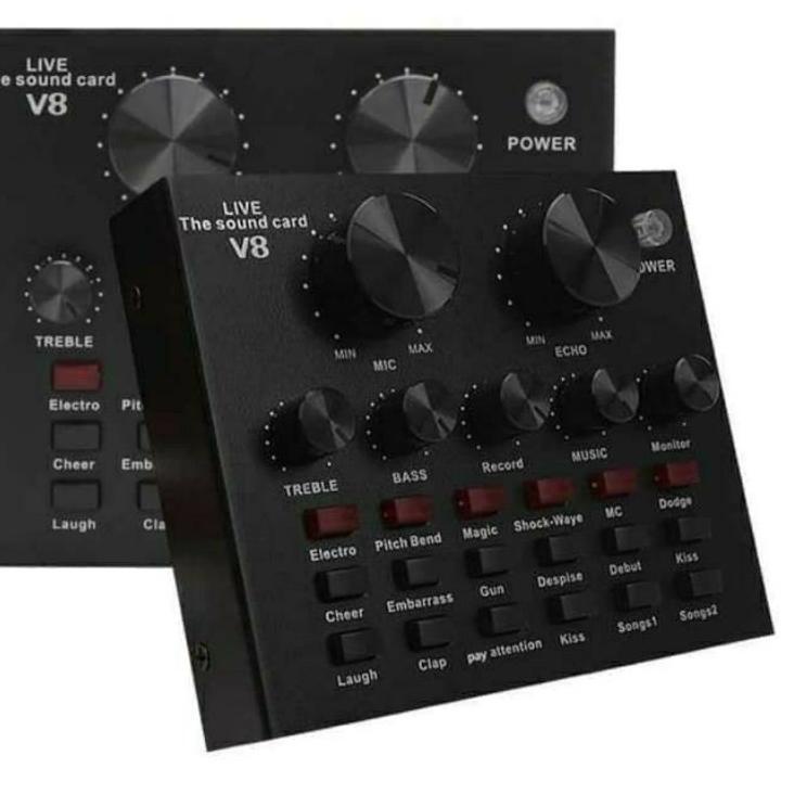 Berkualitas Sound card V8 Mixer Bluetooth SoundCard V8 Audio USB External Soundcard Mysunstore