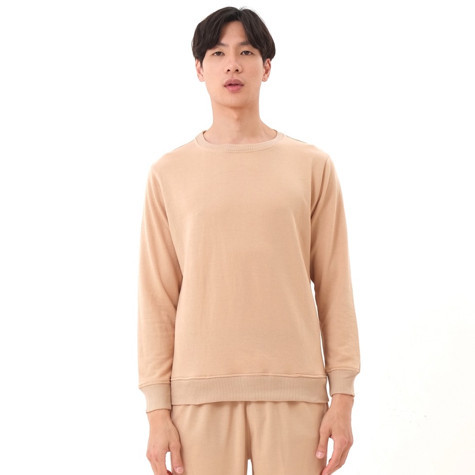 SANVANINA Sweater Crewneck Unisex Basic Cream | Sweater Polos Cream C-01E