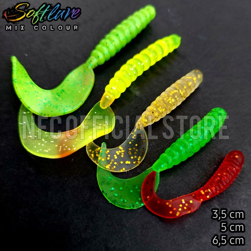 Soft lure 1 Pack isi 5 pcs ( 3,5cm/5cm/6,5cm) WARNA MIX/CAMPUR