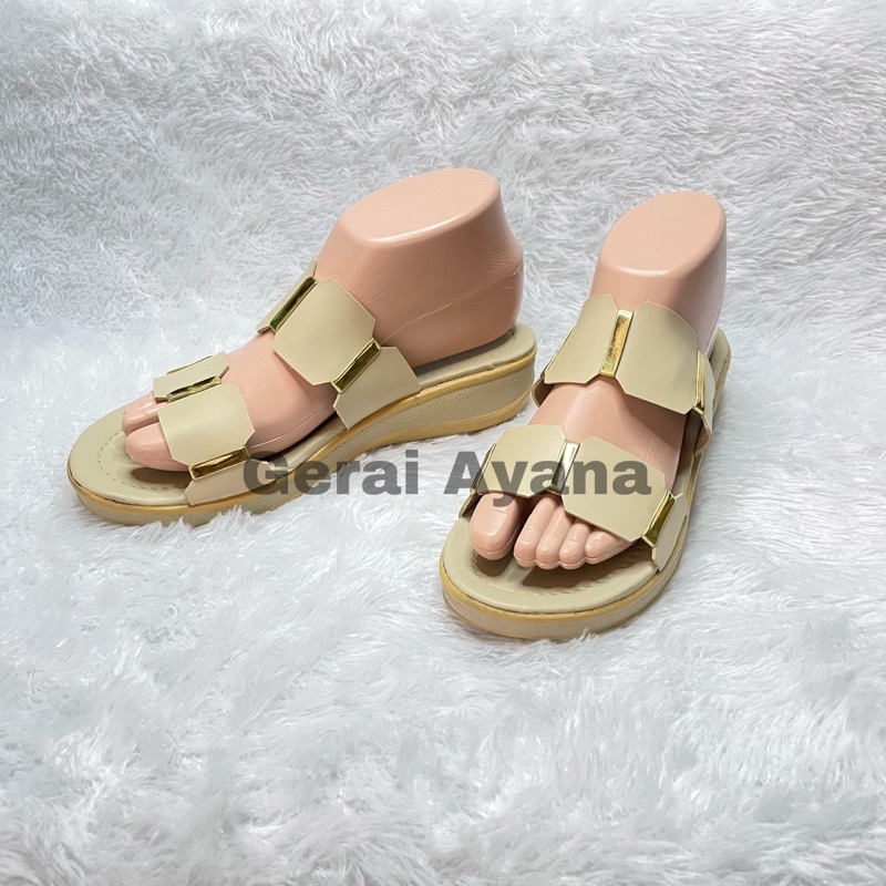 DISKON DAY! Sandal Wanita Ayana Lis Emas | Sandal Wanita Nevada Termurah | Sendal Slop Wanita Sandal Slop