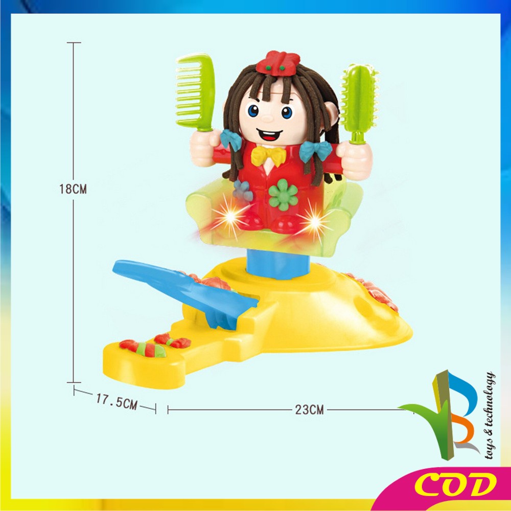 RB-M154 Mainan Anak Pangkas Rambut Salon Styling Club Mainan Pretend Play Barbershop Potong Rambut