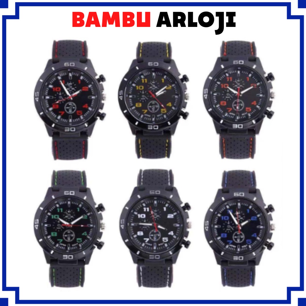 BAJ Jam Tangan Pria Sport Chrono GT Grand Touring Korea Fashion Quartz Silikon Rubber Analog Watch GT002