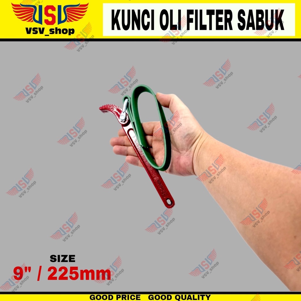 Kunci Oli filter Sabuk 9&quot; (225mm) Pembuka Filter Oli Oil Filter Wrench Belt