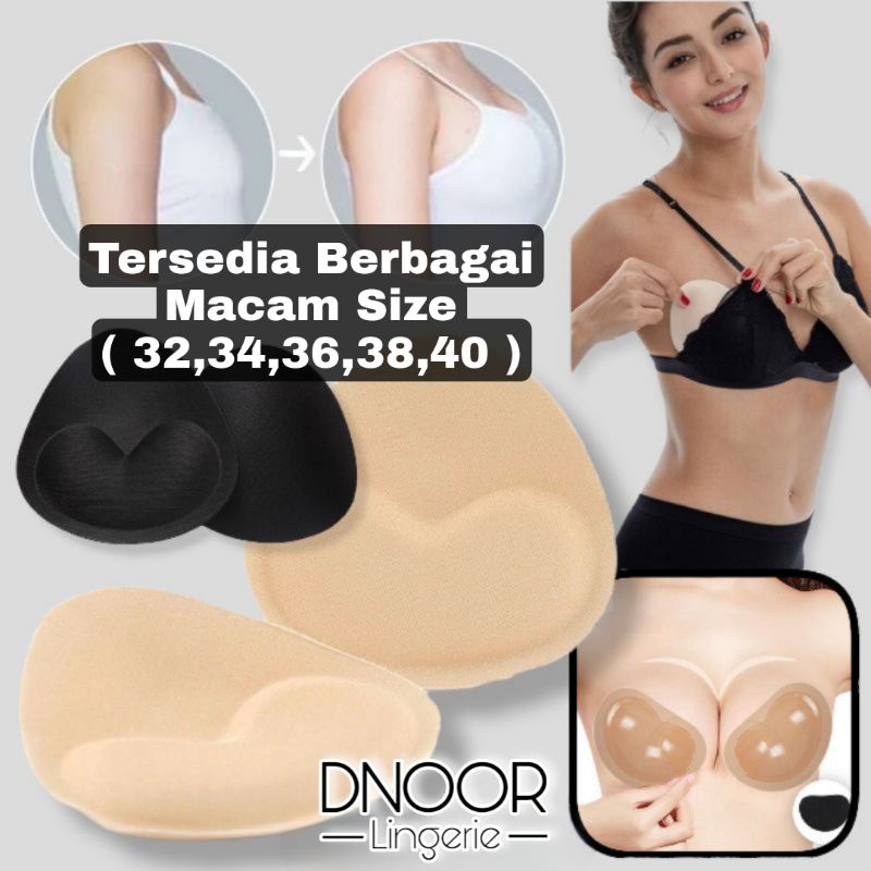 1 Pasang Spons Bra Pembesar Payudara Lembut / Bra Push Up Removeable Bra Pads Push Up Breast Bikini Padding