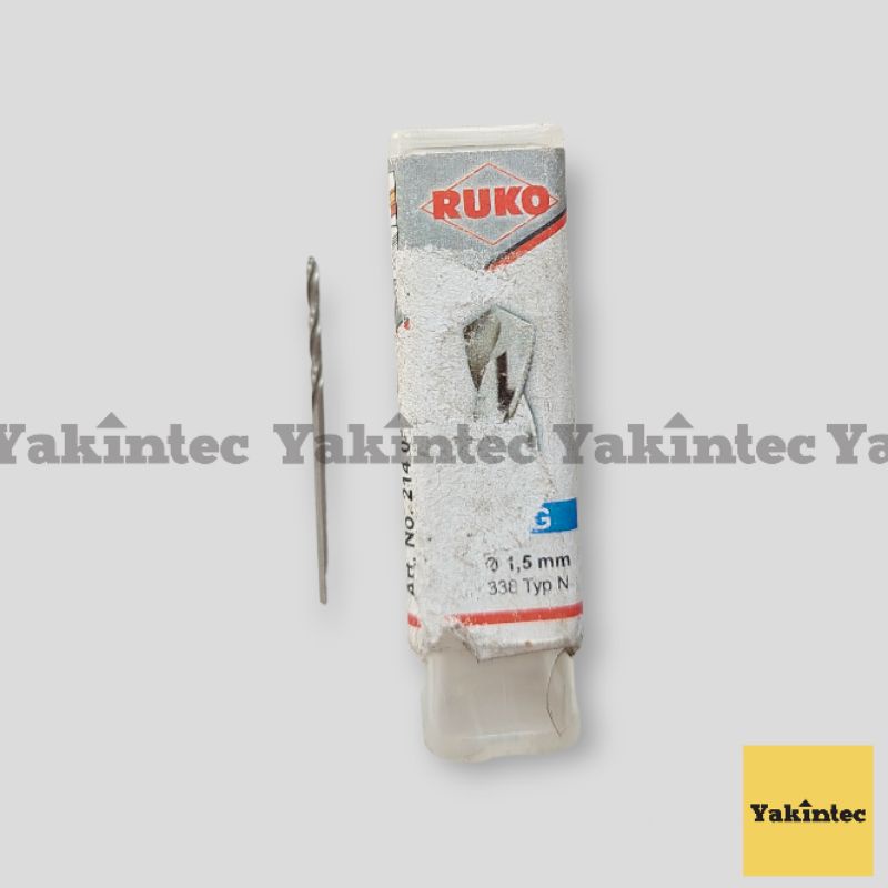 Mata Bor Twist Drill Besi & Kayu Original RUKO 1.5 mm DIN 338 HSS-Ground