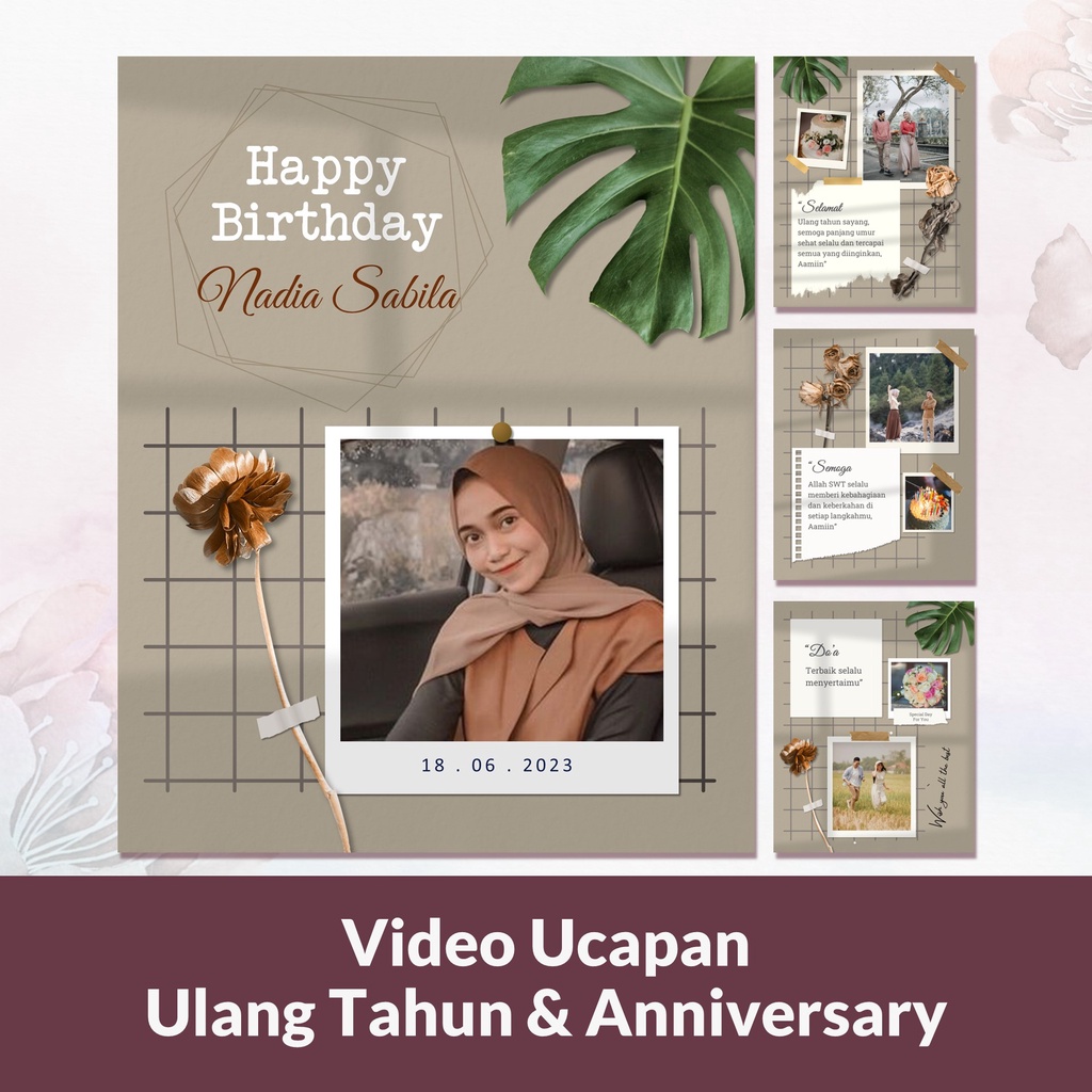 Video Ucapan Anniversary atau Ulang Tahun Premium Kekinian Template 12