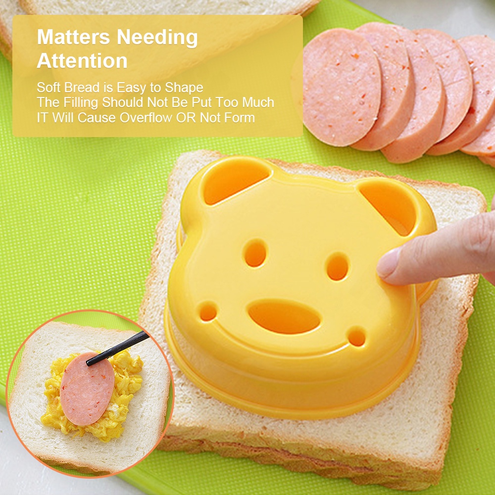 Halo Baby Cetakan Pemotong Roti Sandwich/Cetakan Roti Bear DIY Model