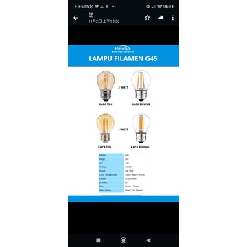 LAMPU LED FILAMEN 4 WATT EDISON 4W ST64 G45 WARNA