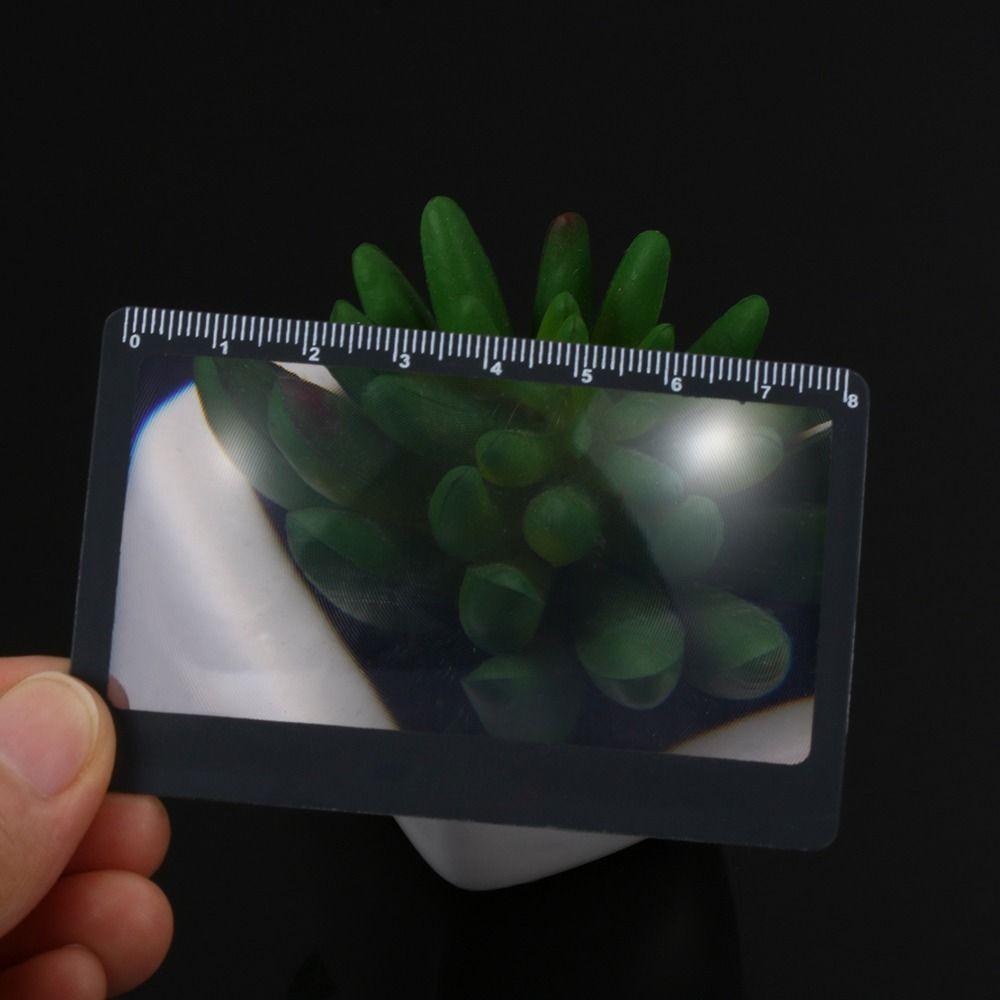 [Elegan] Kaca Pembesar Kartu Portable Dengan Skala Kartu Kredit Magnifier Lensa Kacamata Optik Hd Cermin Baca