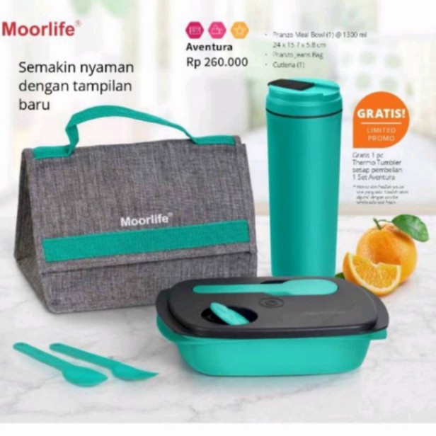 kotak makan set aventura ori moorlife sama bagus Tupperware - tumbler saja U1I5  PREMIUM LUCU KOREAN