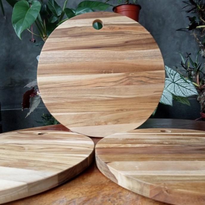 Talenan Kayu Bulat Bundar Tebal Ukuran Besar / Cutting Board