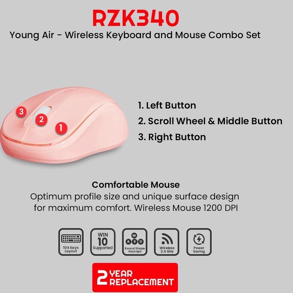 Ready Terkeren Keyboard and Mouse Combo Set Young Air Wireless CLIPtec RZK340